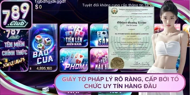 Giấy tờ pháp lý rõ ràng, cấp bởi tổ chức uy tín hàng đầu